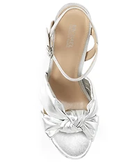 Michael Kors Josie Leather Knot Detail Ankle Strap Platform Dress Sandals