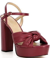 Michael Kors Josie Leather Knot Detail Ankle Strap Platform Dress Sandals