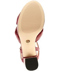 Michael Kors Josie Leather Knot Detail Ankle Strap Platform Dress Sandals