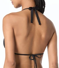 MICHAEL Michael Kors Lace Grommet Halter Neck Triangle String Swim Top