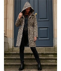 MICHAEL Michael Kors Leopard Print Stand Collar Elastic Waist Water-Reistant Anorak Jacket