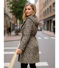 MICHAEL Michael Kors Leopard Print Stand Collar Elastic Waist Water-Reistant Anorak Jacket