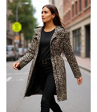 MICHAEL Michael Kors Leopard Print Stand Collar Elastic Waist Water-Reistant Anorak Jacket