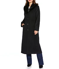 MICHAEL Michael Kors Max Wool Blend Shawl Collar Long Sleeve Fitted Single Breasted Coat