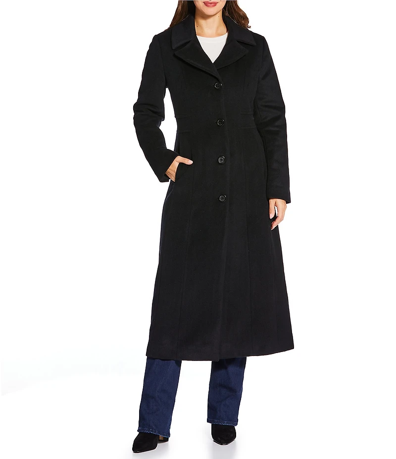 MICHAEL Michael Kors Max Wool Blend Shawl Collar Long Sleeve Fitted Single Breasted Coat