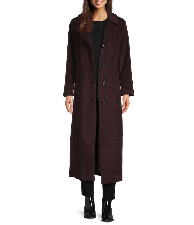 MICHAEL Michael Kors Max Wool Blend Shawl Collar Long Sleeve Fitted Single Breasted Coat