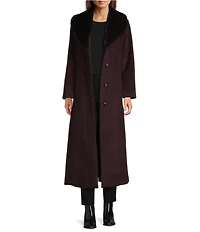 MICHAEL Michael Kors Max Wool Blend Shawl Collar Long Sleeve Fitted Single Breasted Coat