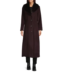 MICHAEL Michael Kors Max Wool Blend Shawl Collar Long Sleeve Fitted Single Breasted Coat