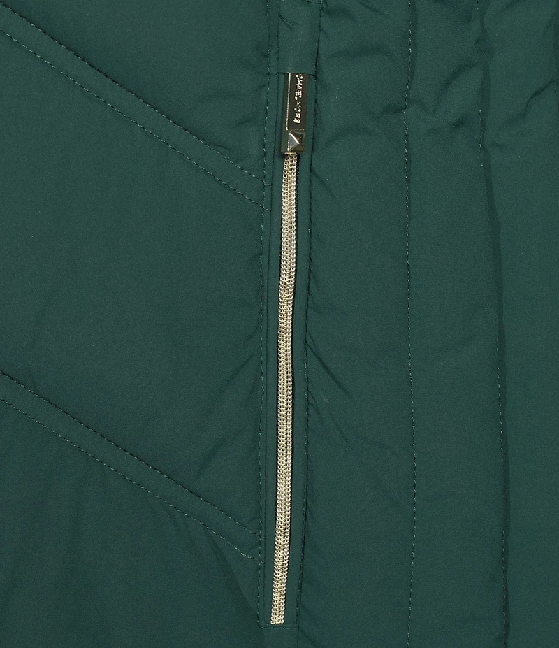 MICHAEL Michael Kors Quilted Stand Collar Hooded Water Resistant Zip Front Down Puffer Jacket