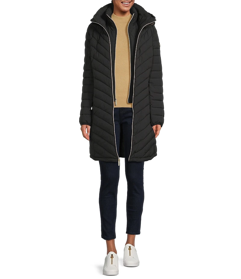 MICHAEL Michael Kors Quilted Stand Collar Zip Front Puffer Jacket