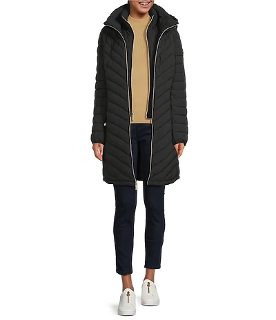 MICHAEL Michael Kors Quilted Stand Collar Zip Front Puffer Jacket
