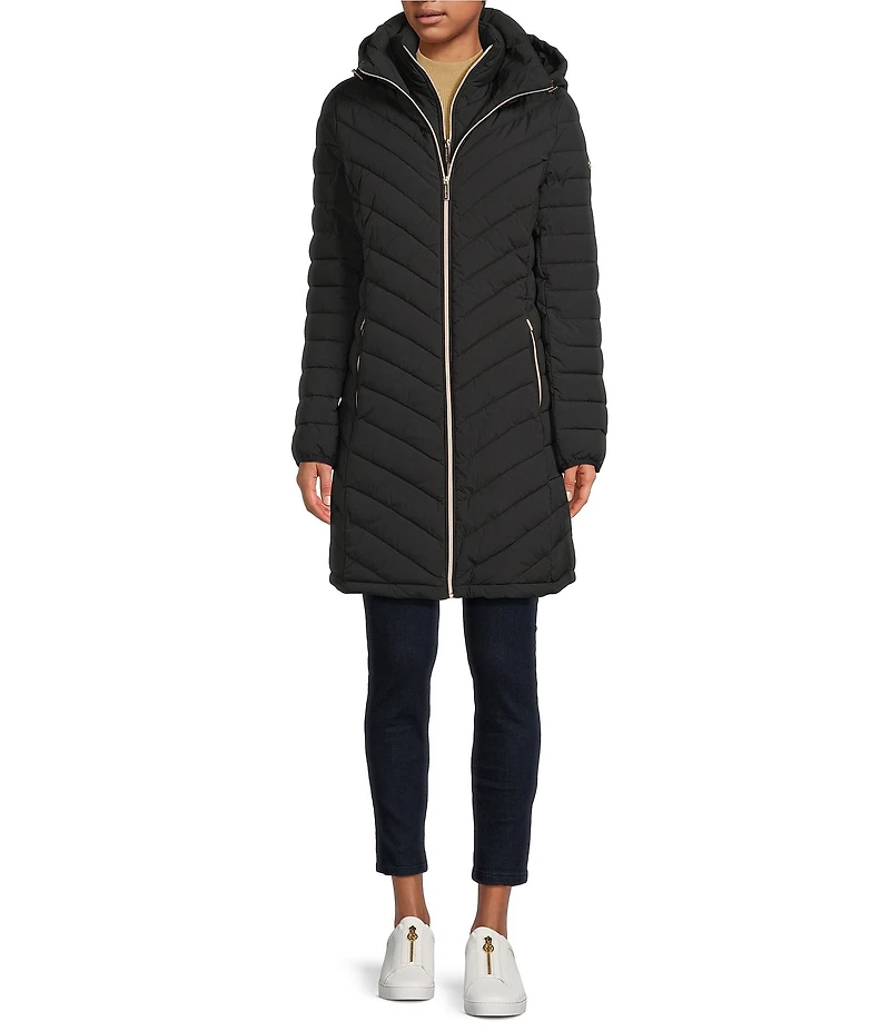 MICHAEL Michael Kors Quilted Stand Collar Zip Front Puffer Jacket