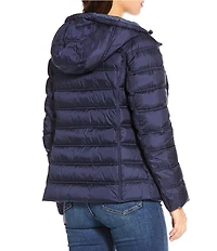 MICHAEL Michael Kors Reversible Feather Down Quilted Hooded Zip Front Puffer Jacket