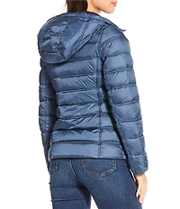 MICHAEL Michael Kors Reversible Feather Down Quilted Hooded Zip Front Puffer Jacket
