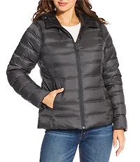 MICHAEL Michael Kors Reversible Feather Down Quilted Hooded Zip Front Puffer Jacket