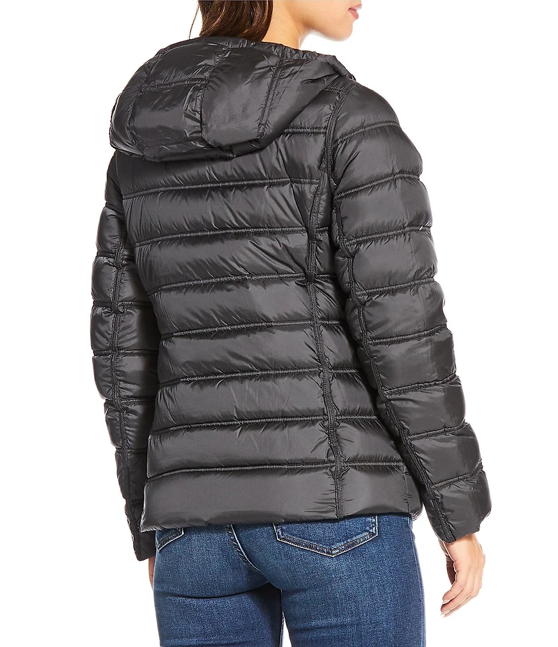 MICHAEL Michael Kors Reversible Feather Down Quilted Hooded Zip Front Puffer Jacket