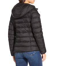MICHAEL Michael Kors Reversible Feather Down Quilted Hooded Zip Front Puffer Jacket