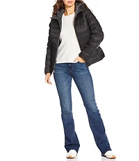 MICHAEL Michael Kors Reversible Feather Down Quilted Hooded Zip Front Puffer Jacket