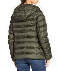 MICHAEL Michael Kors Reversible Feather Down Quilted Hooded Zip Front Puffer Jacket