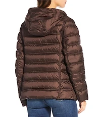 MICHAEL Michael Kors Reversible Feather Down Quilted Hooded Zip Front Puffer Jacket