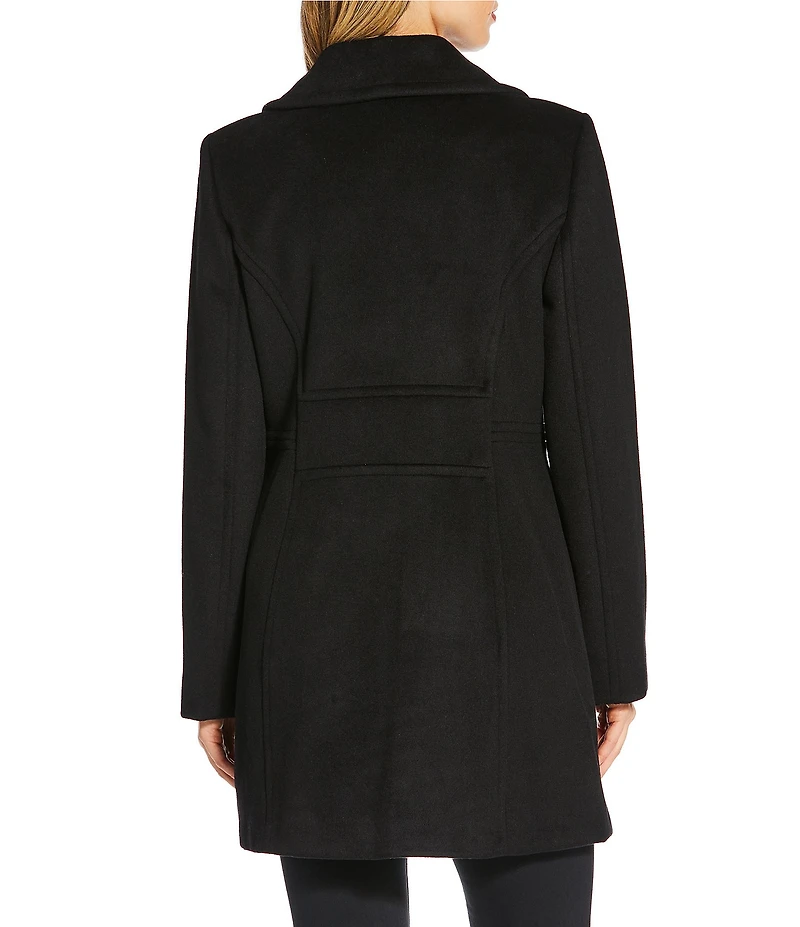 MICHAEL Michael Kors Wool Blend Notch Lapel Button Front Double Breasted Peacoat