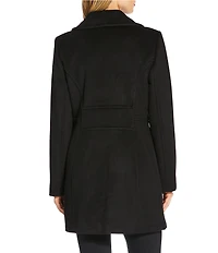 MICHAEL Michael Kors Wool Blend Notch Lapel Button Front Double Breasted Peacoat