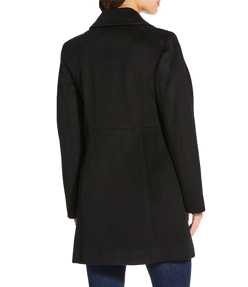 MICHAEL Michael Kors Wool Blend Point Collar Zip Front Coat