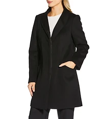 MICHAEL Michael Kors Wool Blend Tulip Collar Semi Fitted Button Front Single Breasted Coat