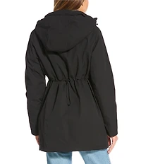 MICHAEL Michael Kors Woven Removable Hooded Stand Collar Water Resistant Zip Front Anorak Jacket
