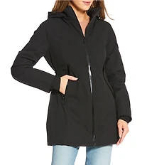 MICHAEL Michael Kors Woven Removable Hooded Stand Collar Water Resistant Zip Front Anorak Jacket