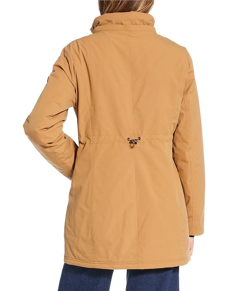 MICHAEL Michael Kors Woven Removable Hooded Stand Collar Water Resistant Zip Front Anorak Jacket