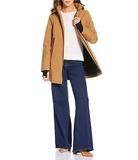 MICHAEL Michael Kors Woven Removable Hooded Stand Collar Water Resistant Zip Front Anorak Jacket