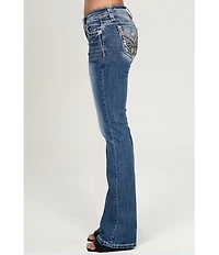 Miss Me Mid Rise Bootcut Butterfly Pocket Jeans