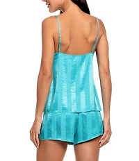 Midnight Bakery Striped Sleeveless Scoop Neck Satin Shorty Pajama Set