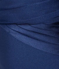 Midnight Doll Chemical Lace Jersey-Knit Satin Strapless Sweetheart Neck Side Slit Gown