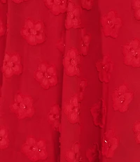 Midnight Doll Chiffon Jacquard Long Sleeve Tiered Dress