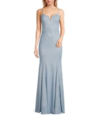 Midnight Doll Fairy Dust Pattern V-Neck Spaghetti Strap Lace Up Back Godet Dress