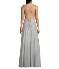 Midnight Doll Fairy Dust Square Neck Spaghetti Strap Strappy Back Ball Gown