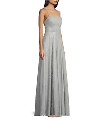 Midnight Doll Fairy Dust Square Neck Spaghetti Strap Strappy Back Ball Gown