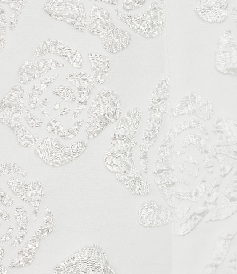 Midnight Doll Floral Embossed V-Neck Bow Back Mini Dress