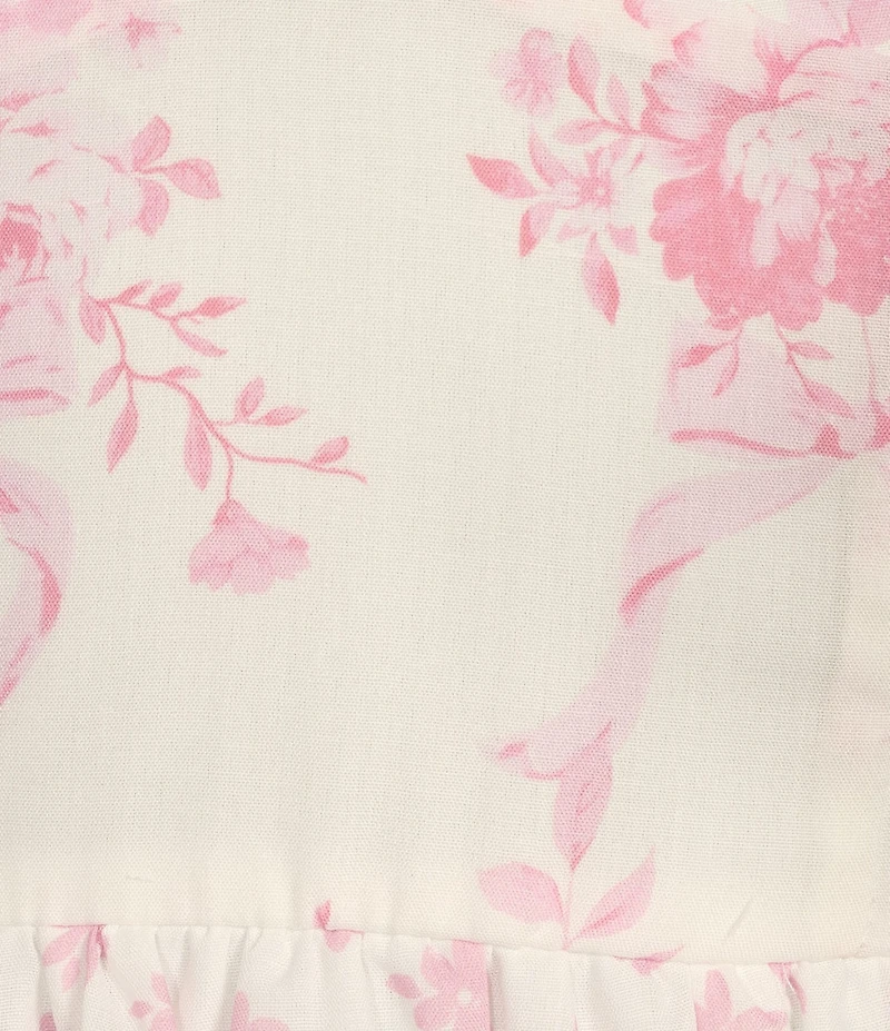 Midnight Doll Floral Print Short Puff Sleeve Tiered Maxi Dress