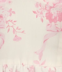 Midnight Doll Floral Print Short Puff Sleeve Tiered Maxi Dress