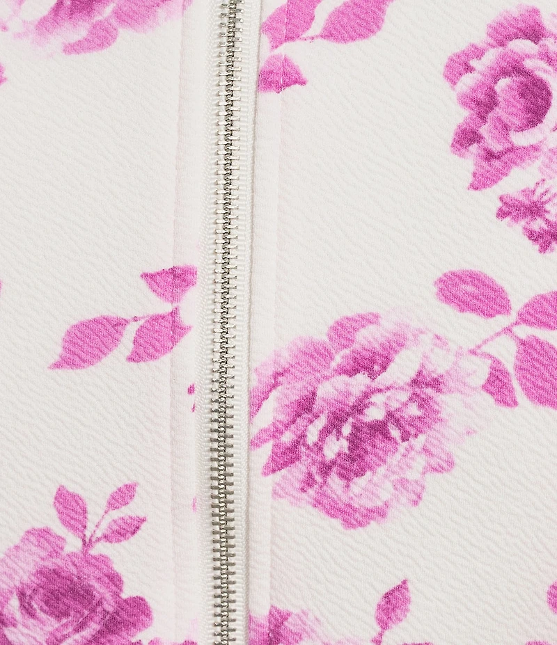 Midnight Doll Floral Printed Boat Neck Flare Sleeve Double Hem Dress