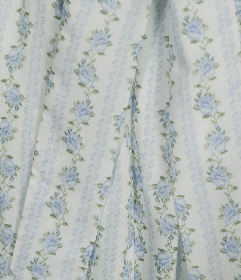 Midnight Doll Floral Printed Short Puff Sleeve Scoop Neck Tie Bow Back Midi Dress