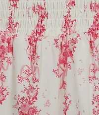 Midnight Doll Floral Printed Square Neck Tie Strap Smocked Bodice Ruffle Tiered Midi Dress