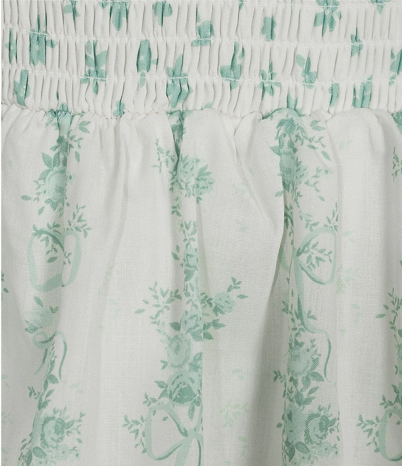 Midnight Doll Floral Printed V-Neck Smocked Bodice Tiered Maxi Dress