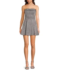 Midnight Doll Glitter Removable Strap A-Line Dress