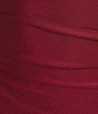 Midnight Doll Jersey Knit Satin Scoop Spaghetti Strap Strappy Back Dress