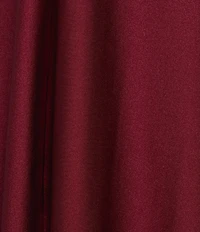 Midnight Doll Jersey Knit Satin V-Neck Rhinestone Strap Lace Up Back Side Slit Long Dress