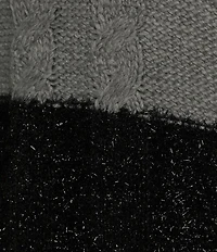 Midnight Doll Long Sleeve Cable Knit Stripe Sweater Dress